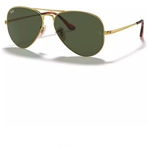 Ray-Ban Gold Green Aviator Sunglasses
